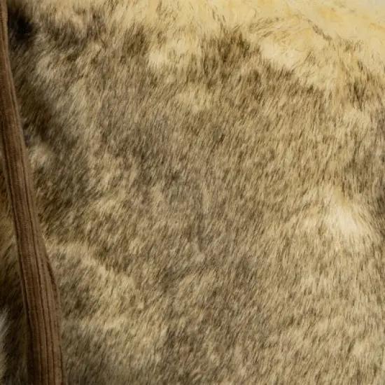 Northlight Faux Fur Christmas Stocking with Pom Poms - 20.5" - Beige and Brown image {5}