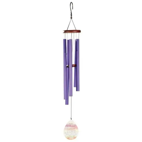 Dicksons When I Come Home to Heaven Encouraging Poem Teardrop Shaped Purple 42 x 6.25 Aluminum Windchimes image {1}