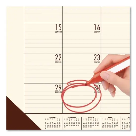 EcoTones Recycled Academic Desk Pad Calendar, 18.5 x 13, Cream Sheets, Brown Corners, 12-Month (Aug to July): 2025 to 2026 image {2}