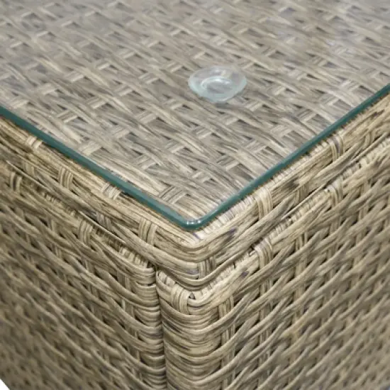 Outsunny 6 Pieces Outdoor PE Rattan Sofa Set, Sectional Conversation Wicker Patio Couch Furniture Set with Cushions and Coffee Table image {6}