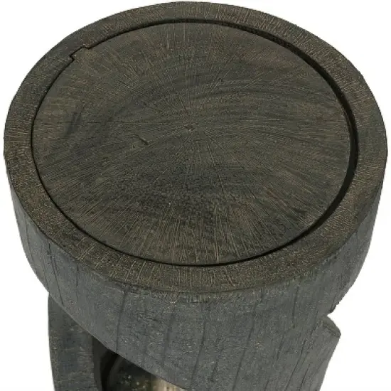 Sunnydaze 31"H Electric Resin Contemporary Double Helix Column Outdoor Water Fountain with LED Light image {4}