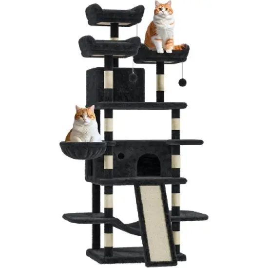 68.5 Inch Multi-Level Cat Tree, Plush Cat Tower with Condo/Sisal Scratching Posts image {7}