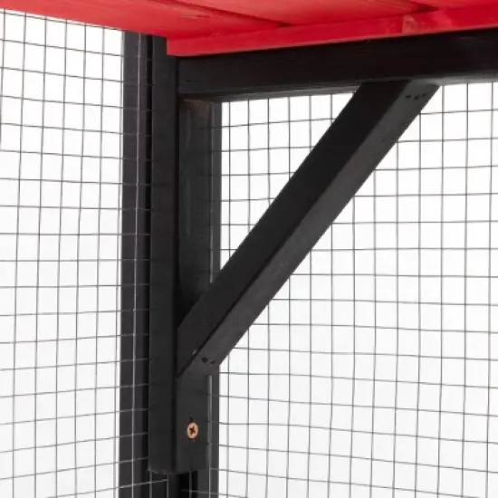 AZL1 Life Concept Pet Crates and Houses Gothic Style Cat Enclosure with Secure Protective Design Spacious Activity Area, Black, 62.6"*32.3"*70.1" image {3}