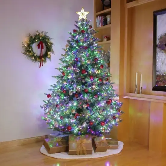 Philips 7.5' Lit Balsam Teardrop Bicolor Multi Function Twinkle Led Lights Autoconnect Foot Pedal with Remote Control image {3}