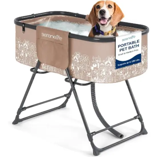 Portable Dog Bath Tub with Built-In Drain for Easy Clean-Up, Lightweight Design, Perfect for Home or Outdoor Use image {7}