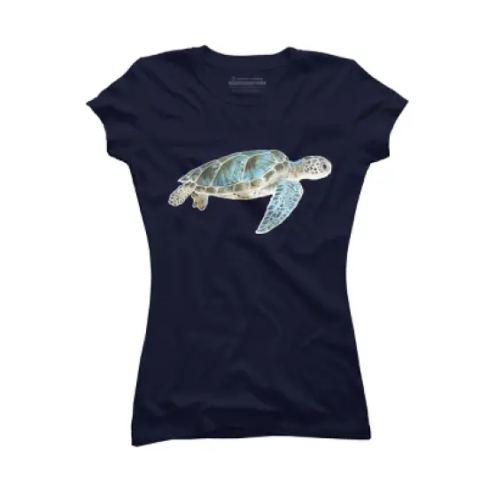 Junior's Design By Humans Sea turtle By Savousepate T-Shirt image {4}