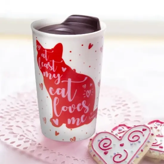 Seven20 Cat Coffee Mug | 9-Ounce Ceramic Coffee Cup | Cute Hearts & Kitty Mug Gift image {5}