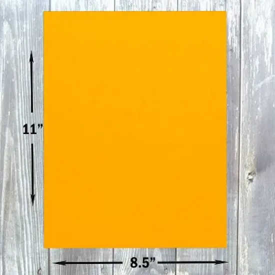 Hamilco Colored Cardstock Scrapbook Paper 8.5" x 11" Sun Gold Color Card Stock Paper 50 Pack image {2}