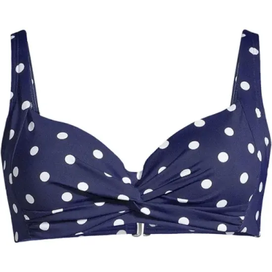 Lands' End Women's Plus Size DD-Cup Chlorine Resistant Twist Underwire Bikini Top Swimsuit Adjustable Straps image {5}