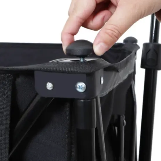 FURNIinspire Outdoor Serving Carts Foldable Garden Cart with Heavy-Duty Wheels 480lbs Load Capacity Portable for Camping, Black, 37.4"*23.03"*38.98" image {1}