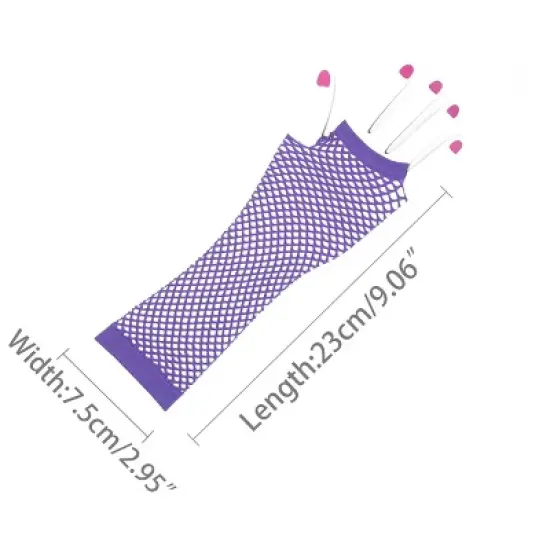 Unique Bargains Women's Elbow Length Elastic Fishnet Fingerless Arm Warmers Gloves 1 Pair image {2}