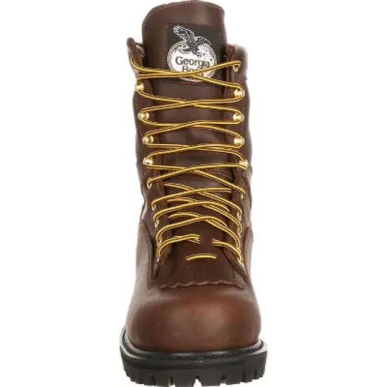 Men's Brown Georgia Boot Lace-to-Toe Waterproof Work Boot Size 9.5 image {2}