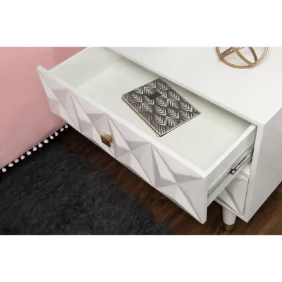 2 Drawer Geo Textured Nightstand - Linon image {13}