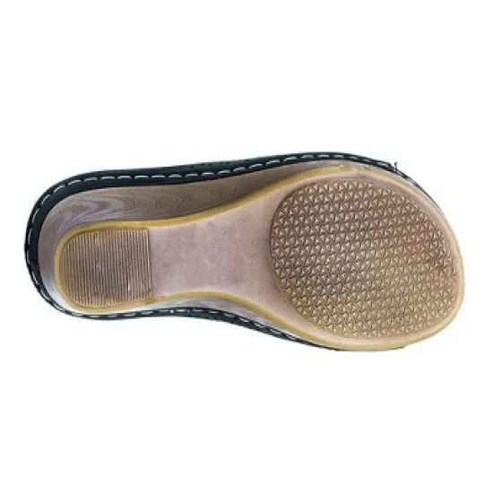 GC Shoes Sydney Flower Comfort Slide Wedge Sandals image {4}