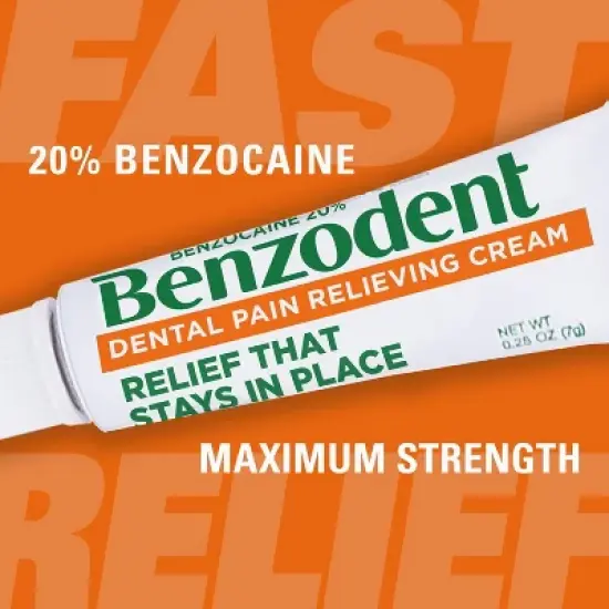 Benzodent Dental Pain Relieving Cream, 0.25 Oz image {2}