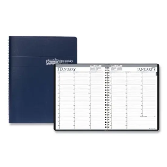 Recycled Professional Weekly Planner, 15-Minute Appts, 11 x 8.5, Blue Wirebound Soft Cover, 12-Month (Jan to Dec): 2026 image {6}
