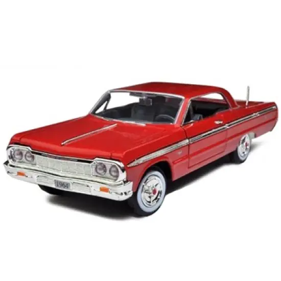 1964 Chevrolet Impala Red 1/24 Diecast Model Car by Motormax image {1}