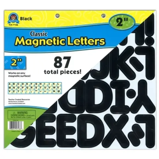 Teacher Created Resources Black Classic 2" Magnetic Letters, 87 Pieces Per Pack, 3 Packs image {2}