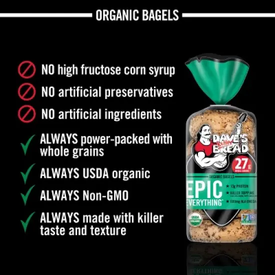 Dave's Killer Bread Epic Everything Organic Bagels - 16.75oz image {3}