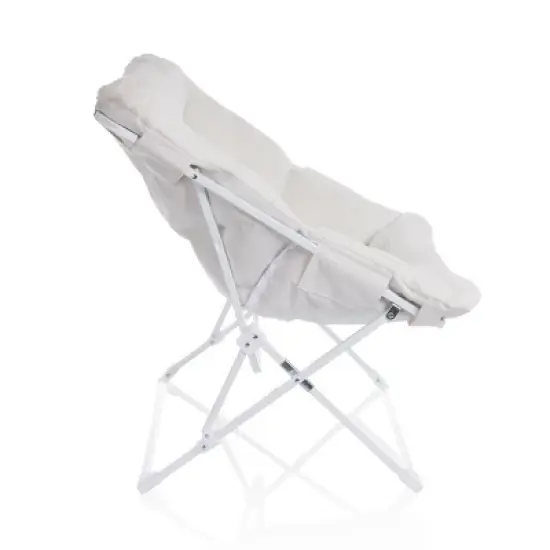Dorm Folding Plush Chair in White image {4}