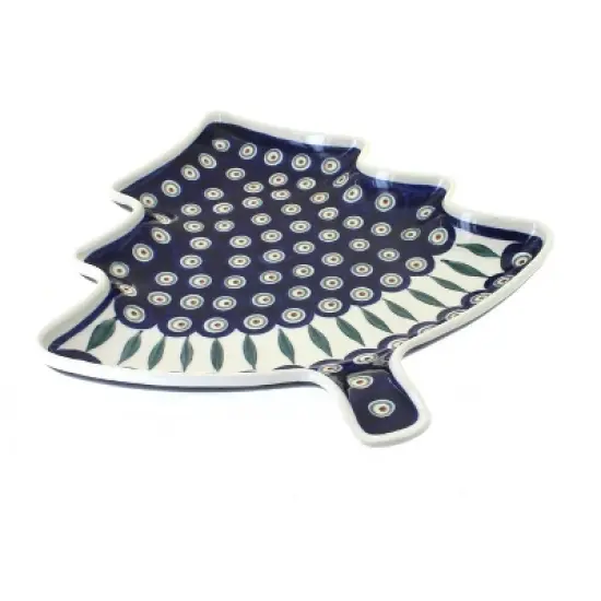 Blue Rose Polish Pottery 1759 Zaklady Christmas Tree Plate image {5}