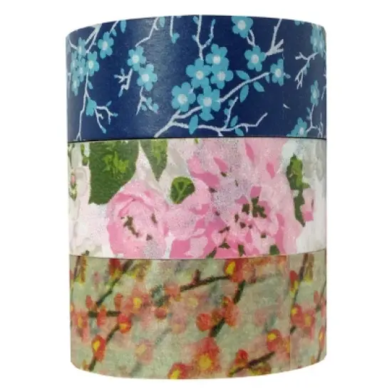Wrapables Spring Bloom Japanese Washi Masking Tape (Set of 3) image {1}