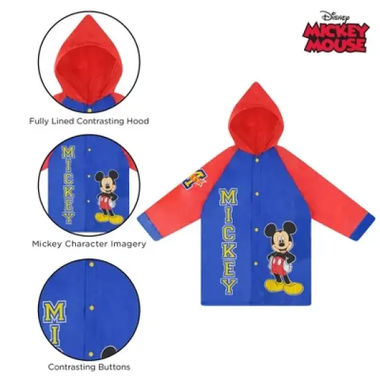 Mickey Mouse Boys Umbrella and Raincoat Set, Kids Ages 2-5 image {4}