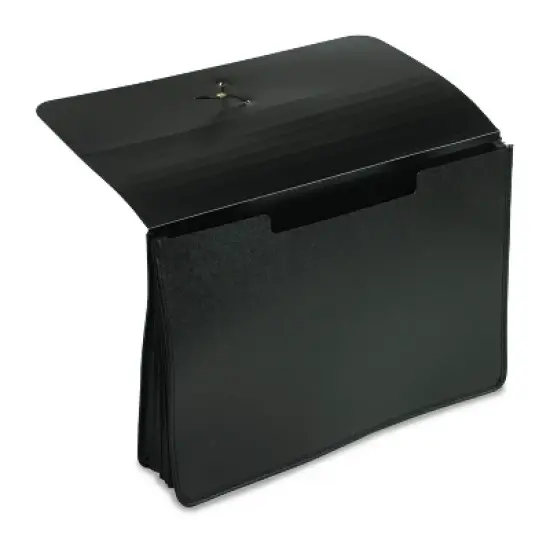 Pendaflex Expanding Portfolio, 5.25" Expansion, 1 Section, Elastic Cord Closure, Legal Size, Black image {1}