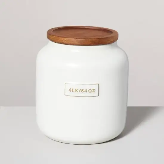 Dry Goods Stoneware Canister with Wood Lid Cream/Brown - Hearth & Hand&trade; with Magnolia image {5}