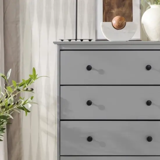 Stiva Classic Mid-Century Modern Vertical 4 Drawer Dresser Gray - Saracina Home image {13}