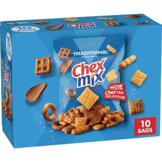 Chex Mix Traditional Snack Mix Bags - 17.5oz/10ct image {10}