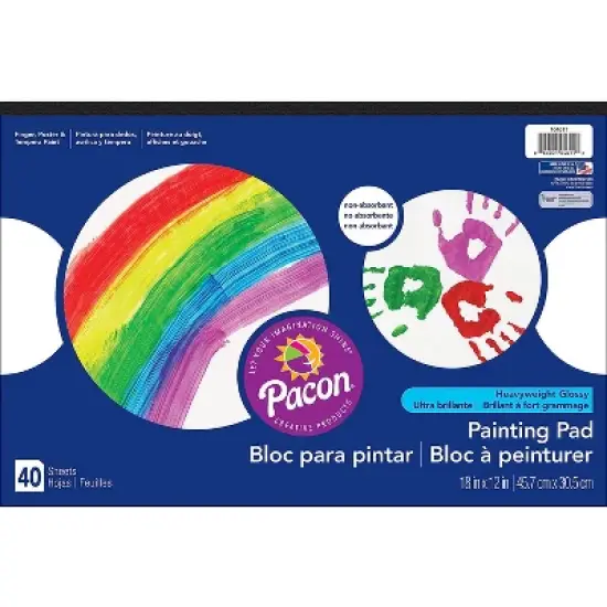 Pacon Painting Paper Pad 18" x 12" White 40 Sheets (PAC104611) PAC104611-3 image {1}