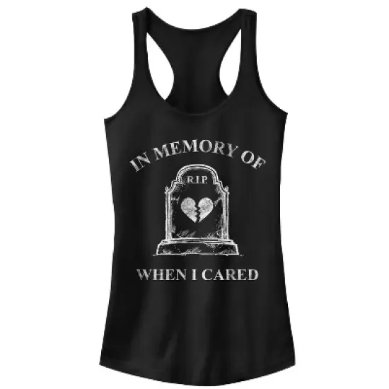 Junior's CHIN UP Halloween In Memory of Caring Racerback Tank Top image {3}