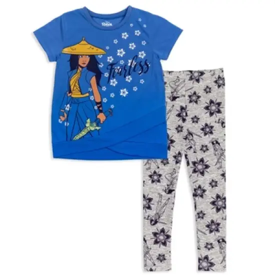 Disney Vampirina Raya and the Last Dragon Princess Lion King Winnie the Pooh Sisu Simba Girls T-Shirt and Leggings Outfit Set Little Kid to Big Kid image {9}