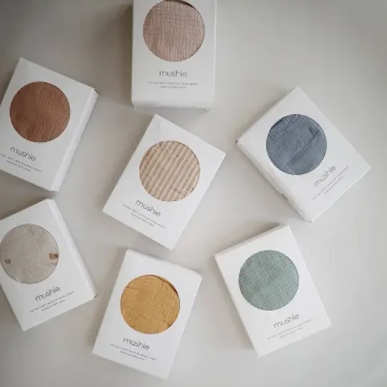 Mushie Extra Soft Muslin Crib Fitted Sheet image {3}