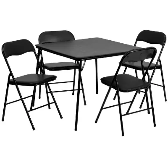 Emma and Oliver 5 Piece Folding Card Table and Chair Set image {15}