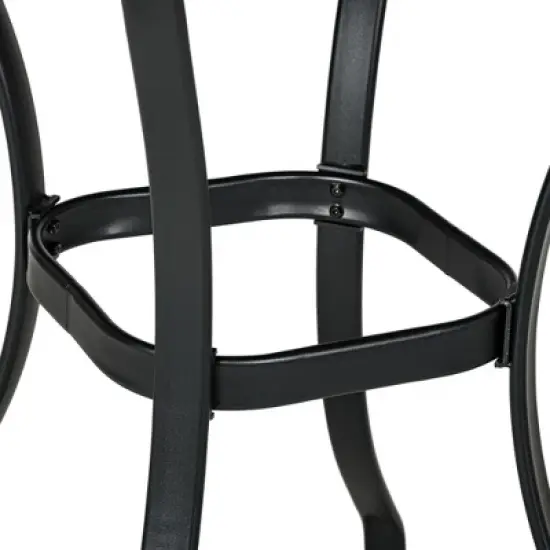 Gulches 28" Outdoor Dining Table, Square Faux Wood Patio Table with Water-Safe Design, Brown, 28" L x 28" W x 36.5" H image {7}