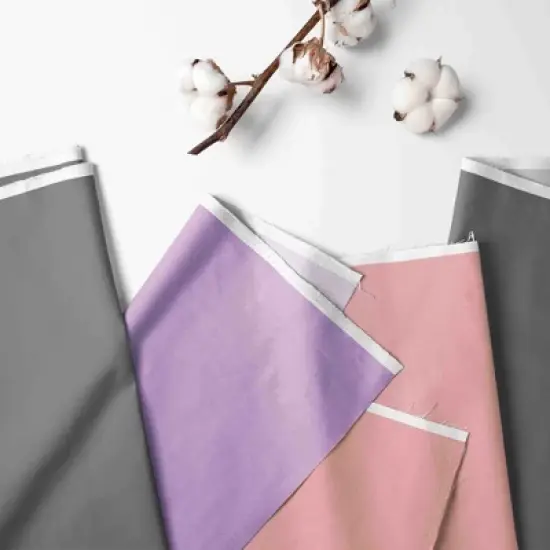 Bacati - Solid Girls Lilac/Coral/Gray Solid Long Crib Rail Guard Cover  image {2}