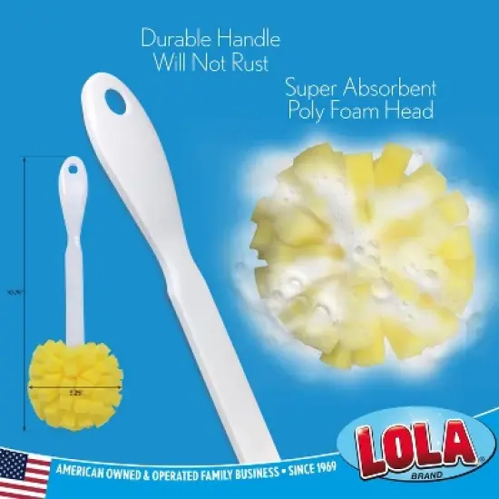 Lola Products The Original Flower Shaped Kitchen Foam Sponge Bottle Brush, No Slip Grip Handle, Dishwasher Safe, 1 Pack image {2}