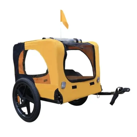 DOMETOUR Foldable Pet Stroller Pet Trailer for Small/Medium Dogs,  Quick Release Wheel, Non-Slip Floor, Internal Leash image {1}
