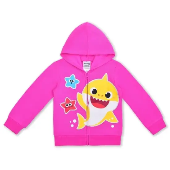 Nickelodeon Girl's 3-Pack Baby Shark Fun All Day Graphic Tee, Zip Up Hoodie and Legging Pant Set for toddler image {1}
