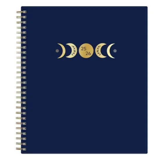 Blue Sky 8"x10" 2025-2026 Weekly/Monthly Spiral Planner Printed Phased Navy image {11}