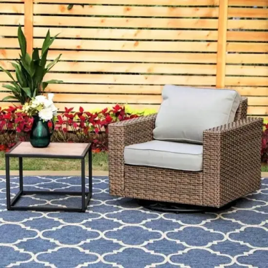 2pc Outdoor Conversation Set with Arm Chair & Coffee Table - Captiva Designs image {1}