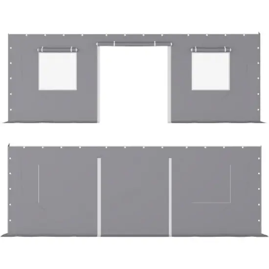 Extra Heavy Duty Carport Sidewalls, PE Waterproof & UV-Resistant Fabric Panels, Universal Fit for 10x20 and 13x20 Foot Carport Frames image {6}