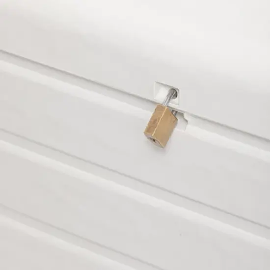 Toomax Z599E108 Foreverspring UV Weather Resistant Lockable Box Chest Bench for Outdoor Pool Patio Furniture and Deck Storage Bin, 70 Gallon (White) image {3}