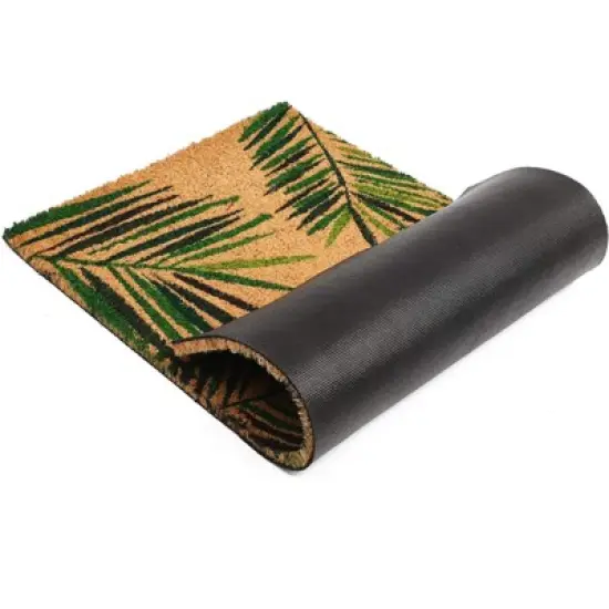 Juvale Tropical Coir Door Mat for Outdoor Entrance, Coco Coir Palm Leaf Doormat for Front Porch, Outdoor Patio, 30 x 17 inches image {3}