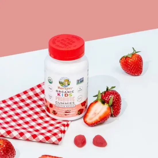 MaryRuth's Kids Probiotic Gummies, Strawberry, Org, 60 ct image {9}