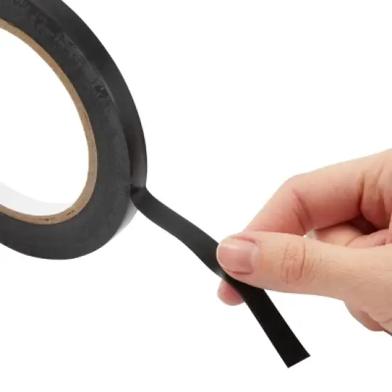 Stockroom Plus 2 Rolls Floor Marking Tape, 3/8 in x 36 Yards, 0.16mm, Vinyl Pinstripe Tape for Vehicles, Classroom, Warehouse, Gym, Black image {3}