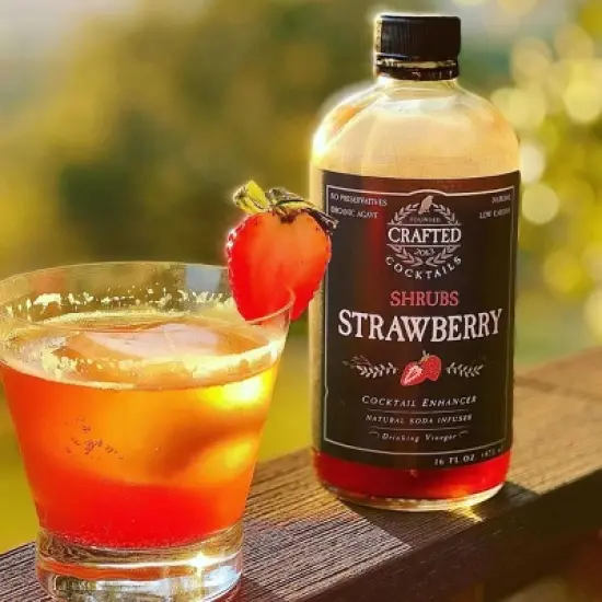 Crafted Cocktails Strawberry Shrubs: 6 Pack Use as cocktail enhancer, soda flavoring, or culinary ingredient image {3}