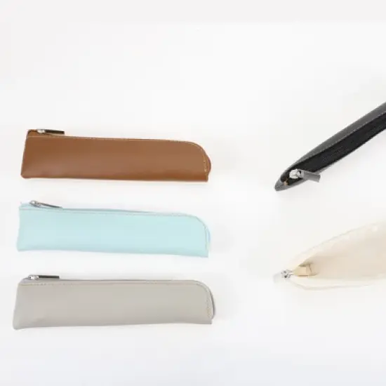 Unique Bargains Faux Leather Pencil Case image {4}